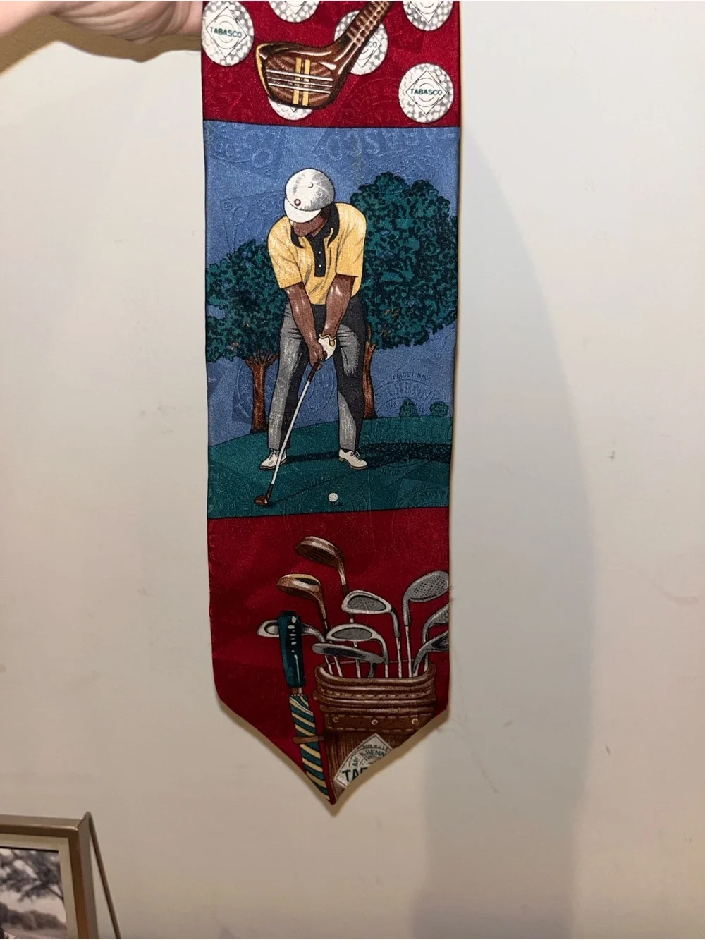 Tabasco Brand Hot Sauce Necktie Golfer Made In USA Mint